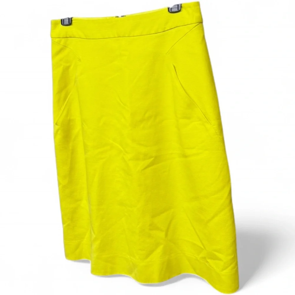 Kate Spade New York "Skirt the Rules" Neon Yellow A-Line Pencil Skirt - Size 6 - Picture 4 of 7